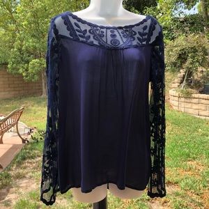 Gorgeous Navy Blue 💙 Lace Blouse 💥💥